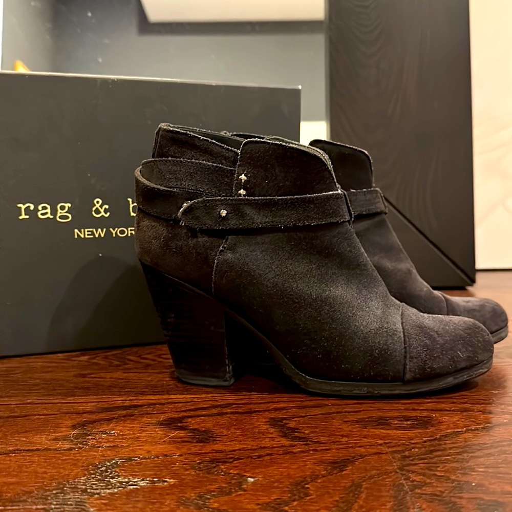 Rag & Bone Harrow Boot in Asphalt Waxy, sz 39.5